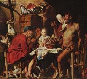 JORDAENS, Jacob Satyr and the Peasant Sweden oil painting artist